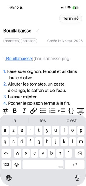 L’éditeur sur iPhone