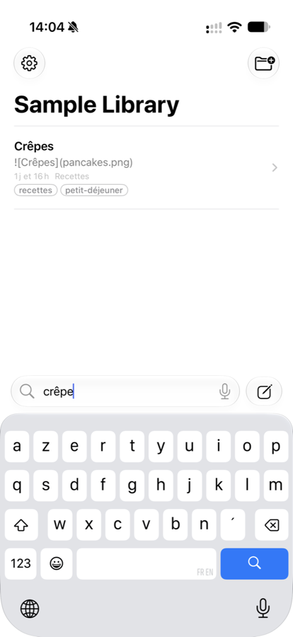 La recherche sur iPhone