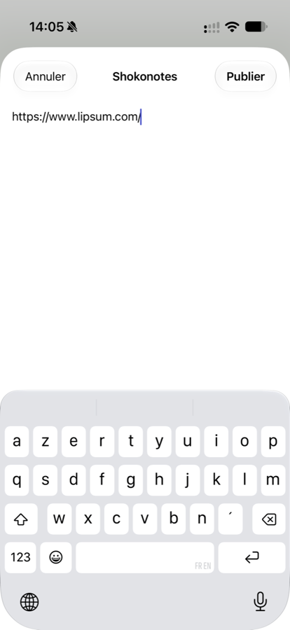 Partager une page web vers Inbox